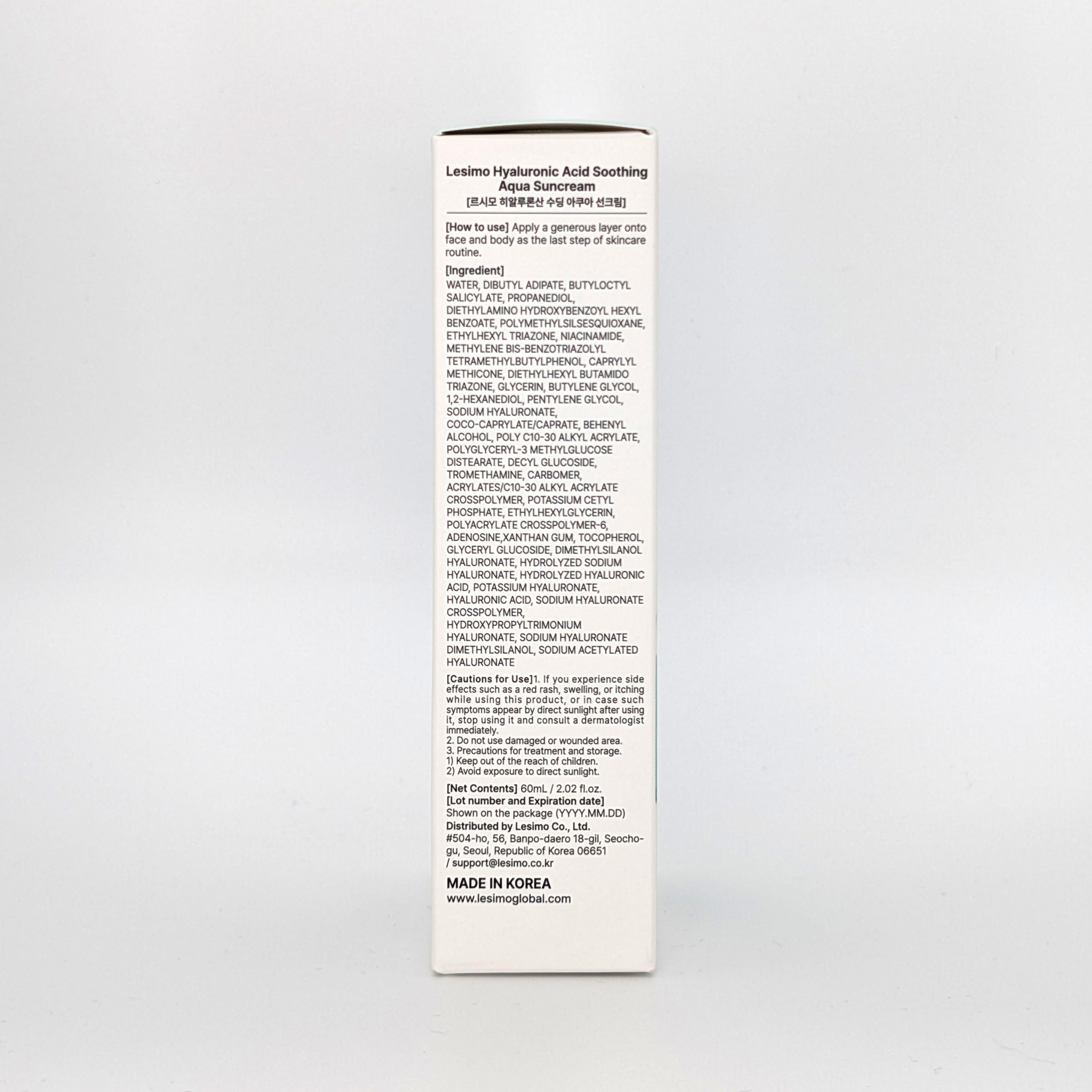 Lesimo Hyaluronic Acid Soothing Aqua Suncream — image 4